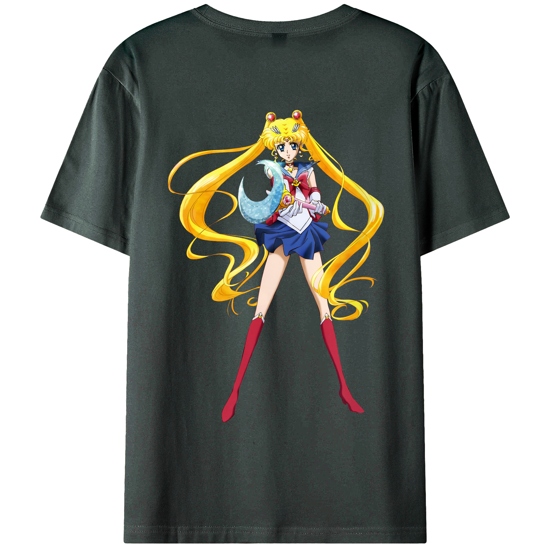 （画像用） 美少女戦士セーラームーン 月野 うさぎ つきの うさぎ Sailor Moon Tsukino Usagi 綿100％ メンズ半袖Tシャツ（バックプリント） 通気性